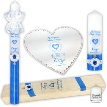 СВЕЧИ И КРЕЩЕННАЯ ОДЕЖДА, НАСТОЛЬНАЯ КОРОБКА + ПОДАРОК