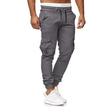 Spring Streetwear Casual Pants Male Black Slim Jog