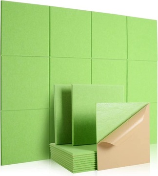 PANELE AKUSTYCZNE SAMOPRZYLEPNE 12 SZT 30X30X1 ZIELONE IZOLACYJNE PREMIUM