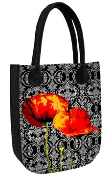 Torebka Bertoni City Antracyt - Poppies