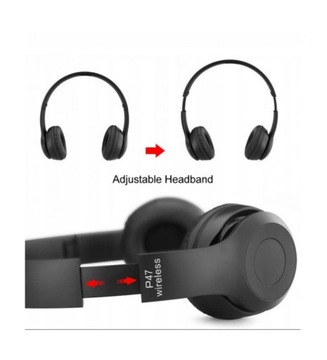 SŁUCHAWKI BTH WIRELESS P47 MIKROFON MP3 RADIO