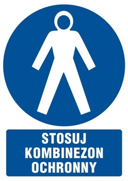 Stosuj kombinezon ochronny znak PCV 5,25x7,4
