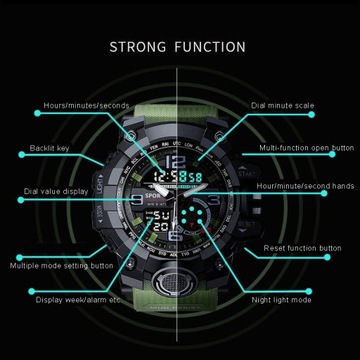 Zegarek wojskowy z wyświetlaczem LED