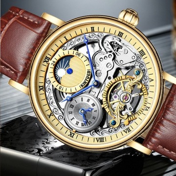 Zegarek mechaniczny Kinyued Tourbillon luksusowy