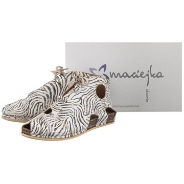 Buty Damskie Botki Trzewiki Maciejka Zebra 03426