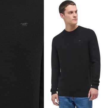 Sweter męski Mustang Emil C Basic czarny bawełna r. M