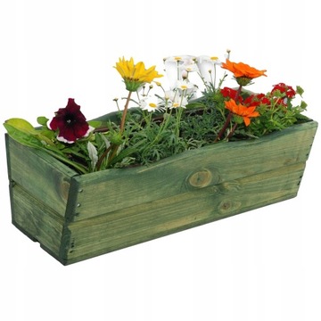SKRZYNKA BALKONOWA NA KWIATY OGRÓD DREWNIANA 54 CM