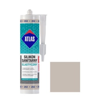 Popielaty 202 Silikon Sanitarny Elastyczny Atlas