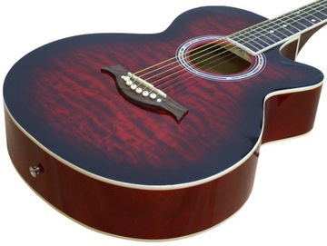PIĘKNIE ZDOBIONA GITARA AKUSTYCZNA ECHO917+DODATKI