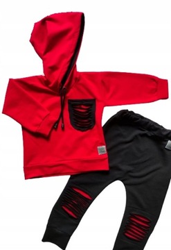 Dres czerwono-czarny rozmiar 152
