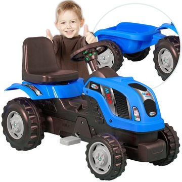 ПЕДАЛЬНЫЙ ТРАКТОР С ПРИЦЕПОМ XXL, большой набор, фермерский трактор-самосвал 141 см