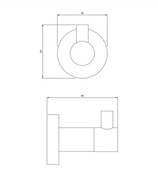 КРЮЧОК OMNIRES MODERN ОДИНАРНЫЙ, ЧЕРНЫЙ МАТОВЫЙ