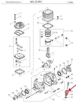 O-ring wskaźnika oleju sprężarki 601.15.. , 601.23.. i 602.07.. - FOS Polmo