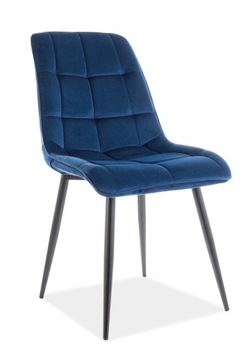 KRZESŁO aksamitne CHIC VELVET CZARNE-GRANATOWE
