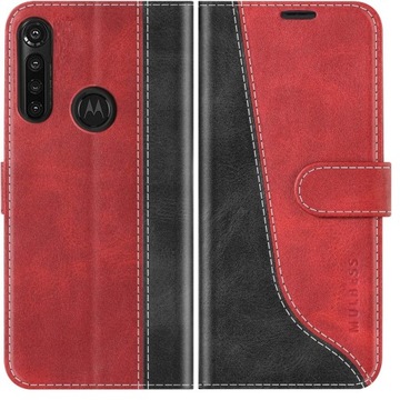 Mulbess Etui z klapką portfel do Motorola Moto G8 Plus ekoskóra