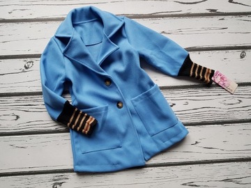 Переходное пальто синее 110/116