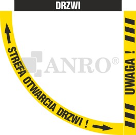 Znak podłogowy STREFA OTWARCIA DRZWI Folia 1000mm