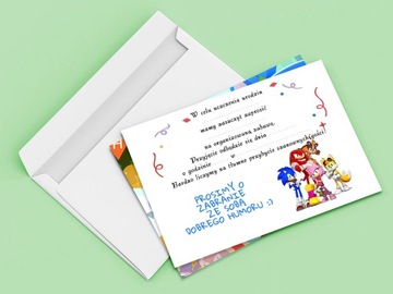 ПРИГЛАШЕНИЕ SONIC FAST HEDGEHOG НА ДЕНЬ РОЖДЕНИЯ РЕБЕНКА + БЕСПЛАТНЫЙ КОНВЕРТ