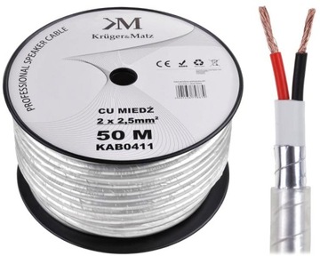 Kabel głośnikowy ekran OFC Kruger&Matz 2x2,5 1mb