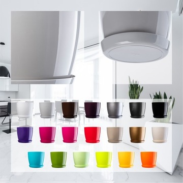 ЦВЕТОЧНЫЙ ВАЗ С ПОДСТАВКОЙ ПЛАСТИКОВАЯ КРЫШКА ЦВЕТОЧНЫЙ ВАЗ 16см СЕРЫЙ ДЛЯ ЦВЕТОВ KADAX