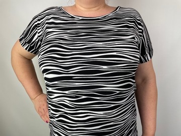 Sukienka dopasowana wiązana czarno-biała zebra MICHAEL KORS r. 2/3XL