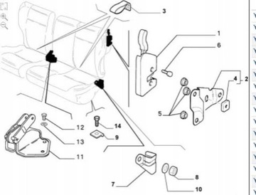 VÝZTUHA SEDADLA ZADNÍ LEVÉ FIAT PALIO 97-08 ZASO