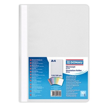 SKOROSZYTY A4 PLASTIKOWE STANDARD 10SZT. SZARE
