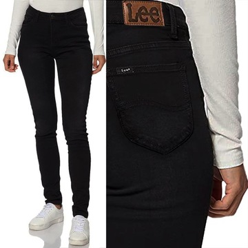 Lee LEGENDARY SKINNY Ultra Lux Comfort Black WYSOKIE CZARNE RURKI W31 L31