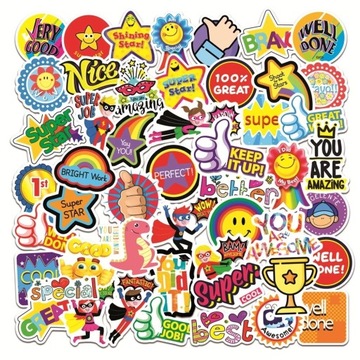 ВОДОНЕПРОНИЦАЕМЫЕ НАКЛЕЙКИ MIX SUPER COL STICKERS 50 шт.