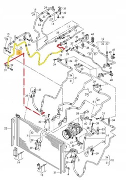 PŘÍVOD KLIMATIZACE AUDI Q7 05-15R 7L6820722 F