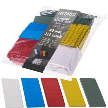 Podkładki Dystansowe 40mm 125szt 1-5mm Kliny Montażowe Plastikowe Do Okien