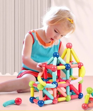 БОЛЬШИЕ МАГНИТНЫЕ БЛОКИ МАГНИТНЫЕ ПАЛОЧКИ XXL 128 шт.