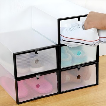 10 x КОРОБКА-ОРГАНИЗАТОР ДЛЯ ОБУВИ С ОТКРЫТКАМИ НАБОР КОРОБОК ДЛЯ ГАРДЕРОБА