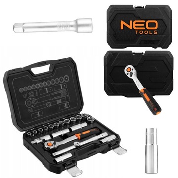 ZESTAW KLUCZY NASADOWYCH 1/2'' 20el CRV w WALIZCE NEO 10-032 GRZECHOTKA