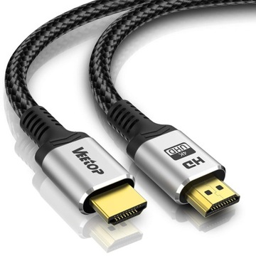 Kabel HDMI 4k 2m - Veetop Kabel HDMI 2.0 High Speed w oplocie bawełnianym