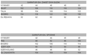 ELEGANCKI DAMSKI GARNITUR GARSONKA KOSTIUM KOMPLET MARYNARKA+SPODNIE