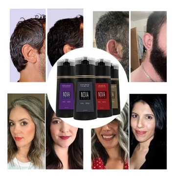 Nova Hair Dying Шампунь для ухода за волосами 3 в 1 Натуральный, быстрый