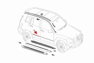 MERCEDES GLK X204 08-15 LIŠTA ZADNÍCH DVEŘE PRAVÁ