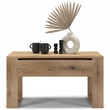 Журнальный столик в стиле лофт, деревянный современный дубовый журнальный столик с выдвижным ящиком
