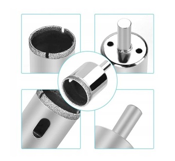 АЛМАЗНЫЕ КОРОНКИ ДЛЯ ПЛИТКИ, СТЕКЛА, КРУЖЕВА, НАБОР 15 ШТ. 6 - 50 мм