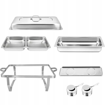 Podgrzewacz na pastę 9L -Stal nierdzewna, Podnoszona pokrywa, Zestaw