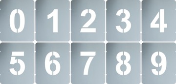 Набор многоразовых трафаретов для рисования Цифры 15см.