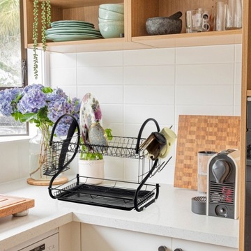 СУШКА ПОСУДЫ СТОЛОВЫЕ ПРИБОРЫ СТОЯЩИЕ С ПОДДОНОМ КАПЕЛЬНИЦА