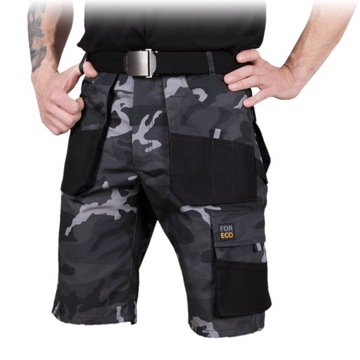 Spodenki ROBOCZE krótkie spodnie męskie BHP szorty ochronne mocne CAMOU r.L