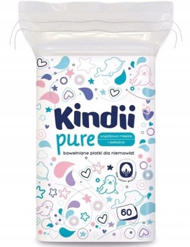 Kindii Pure bawełniane płatki kosmetyczne 60szt.