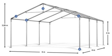 Namioty Hale Namiotowe 6x6m Rolnicze DAS 240 S