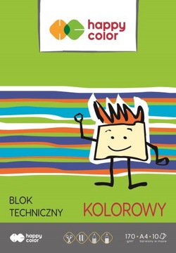 Blok techniczny kolorowy 170 g/m2 10 kolorów A4