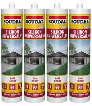 4x SOUDAL USZCZELNIACZ SILIKON UNIWERSALNY Szary