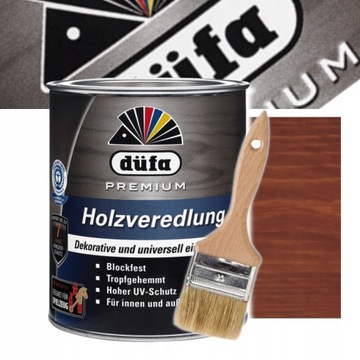 LAKIEROBEJCA DUFA HOLZVEREDLUNG 2,5L MAHOŃ + PĘDZEL 50MM
