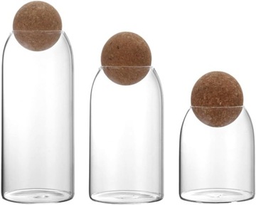 3x Szklany SŁOIK POJEMNIK do przechowywania żywności 450/700/1000ml MEETZO